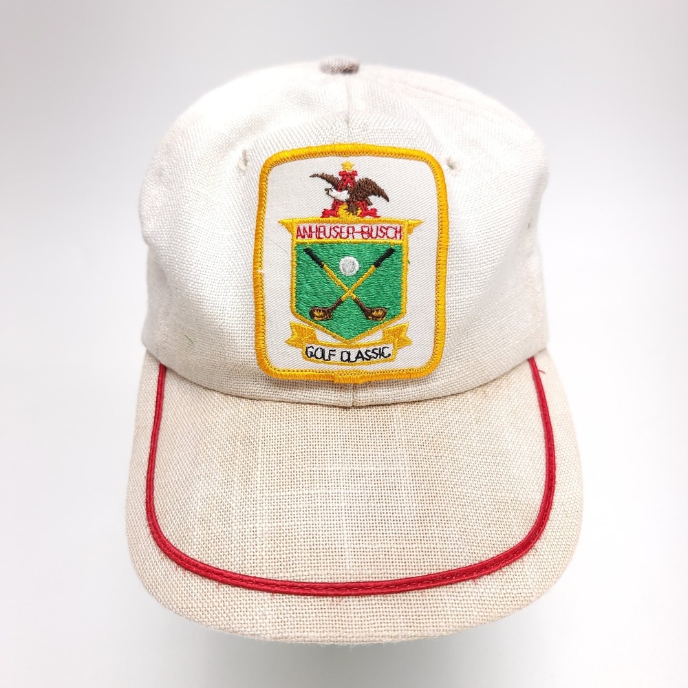 Vintage Anheuser Bush Golf Classic Patch Hat Strapback Town Talk 70s Rough Cond